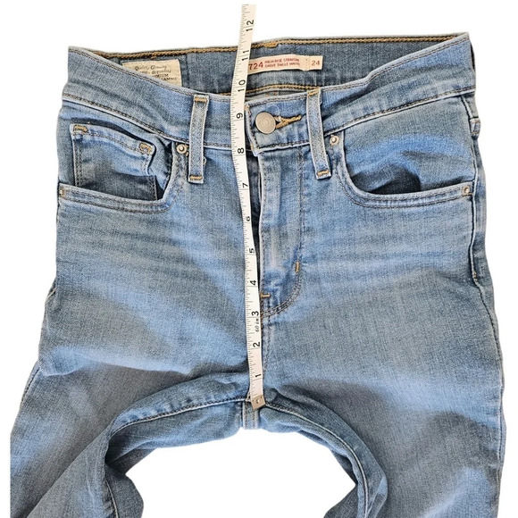 Levi’s 724 high rise straight jeans Los Angeles Swag medium wash size 24 - Picture 7 of 15